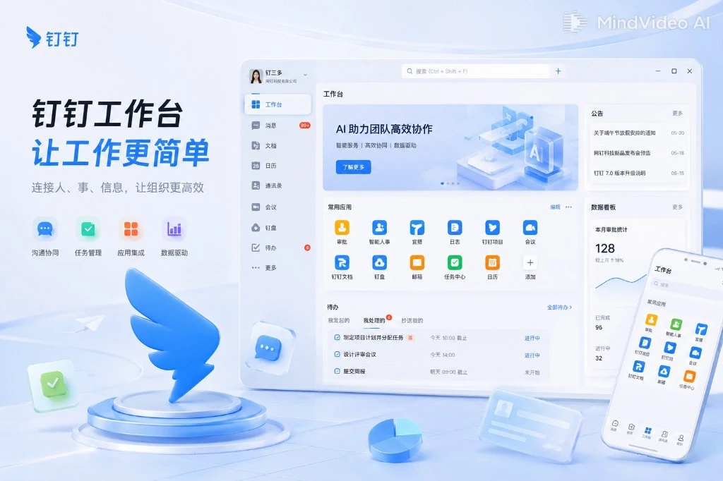 钉钉协同办公工作台界面预览